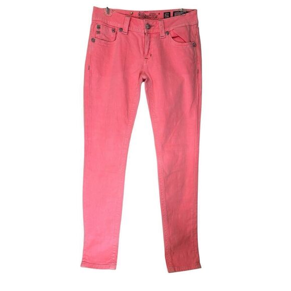 Miss Me Jeans Neon Womans Size 29 Skinny Pants Inseam 33 Rise 10 Bling - Picture 2 of 11